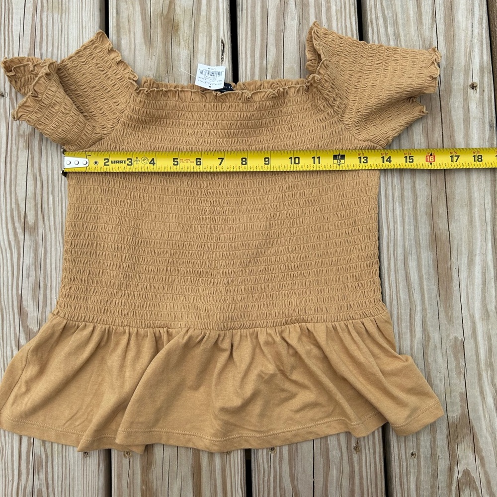 American eagle smocked off the shoulder ruffle top Size Medium New With Tags - Picture 10 of 15